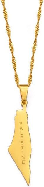 Load image into Gallery viewer, Palestine Map Necklace &#39;GOLD&#39;
