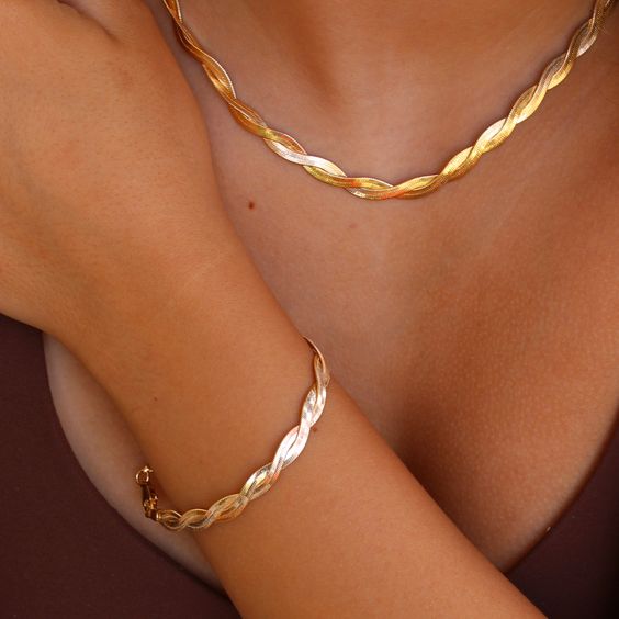 Braided necklace + Bracelet